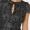 Little Black Dresses-MILLY Shayna Foiled Lace Dress Black