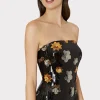 Maxi Dresses-MILLY Shiloh 3D Floral Sequins Dress Black Multi