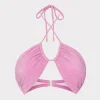 Jumpsuits & Rompers-MILLY Shimmer Halter Bikini Top Pink
