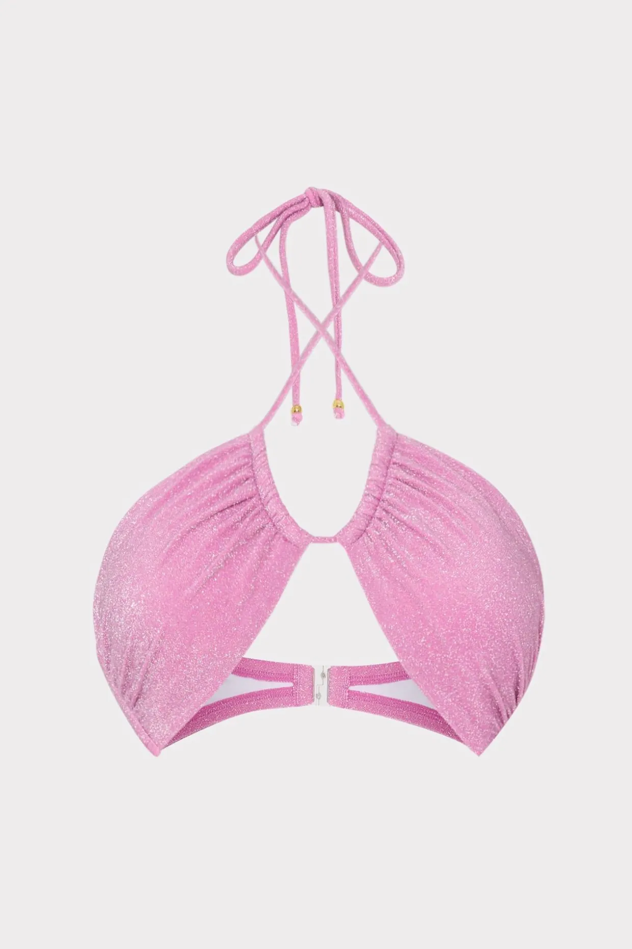 shimmer_halter_bikini_top_0-2.webp Jumpsuits & Rompers-MILLY Shimmer Halter Bikini Top Pink