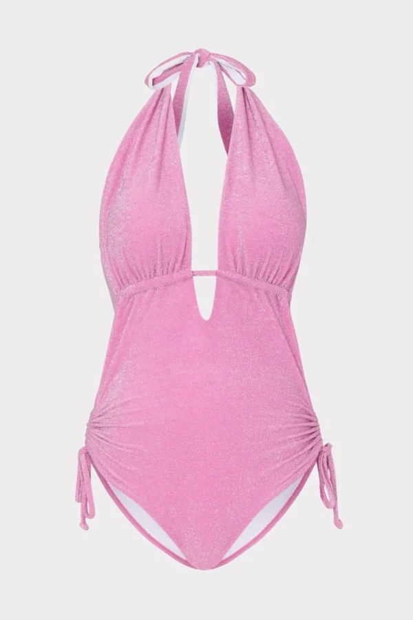 shimmer_halter_one_piece_0-1.webp Jumpsuits & Rompers-MILLY Shimmer Halter One Piece Pink