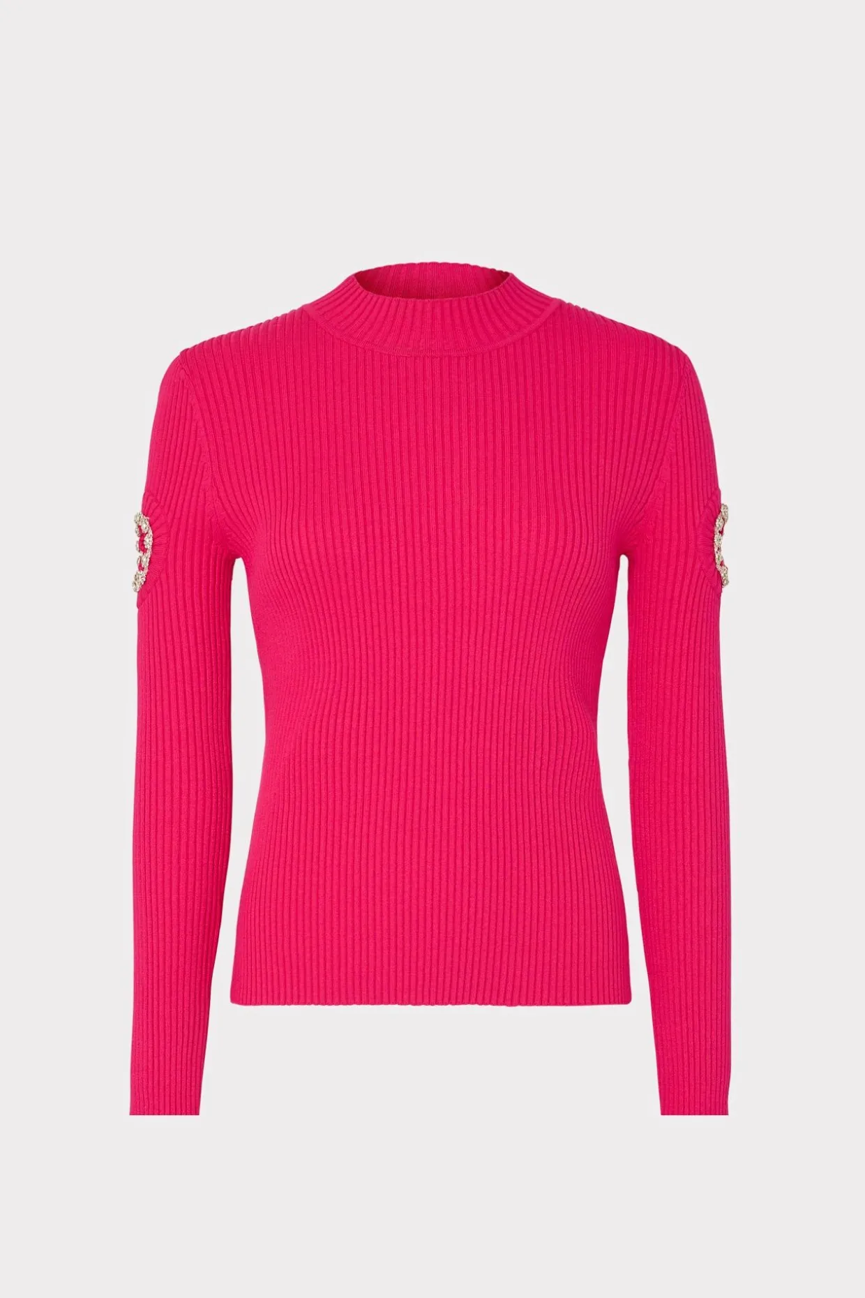 shoulder_cut_out_knit_moc_0-1.webp Sweaters & Knits-MILLY Shoulder Cut Out Knit Mock Neck Milly Pink