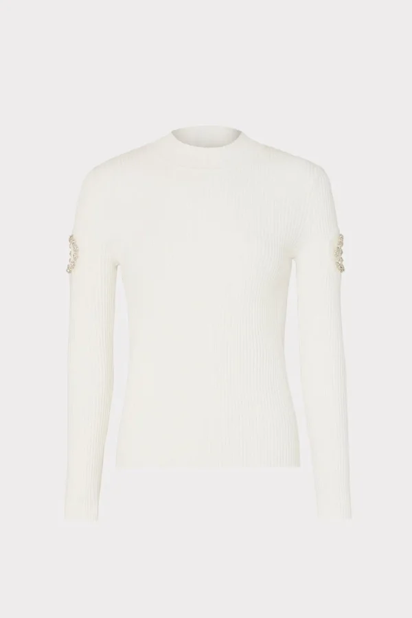 shoulder_cut_out_knit_moc_0.webp Sweaters & Knits-MILLY Shoulder Cut Out Knit Mock Neck Ecru