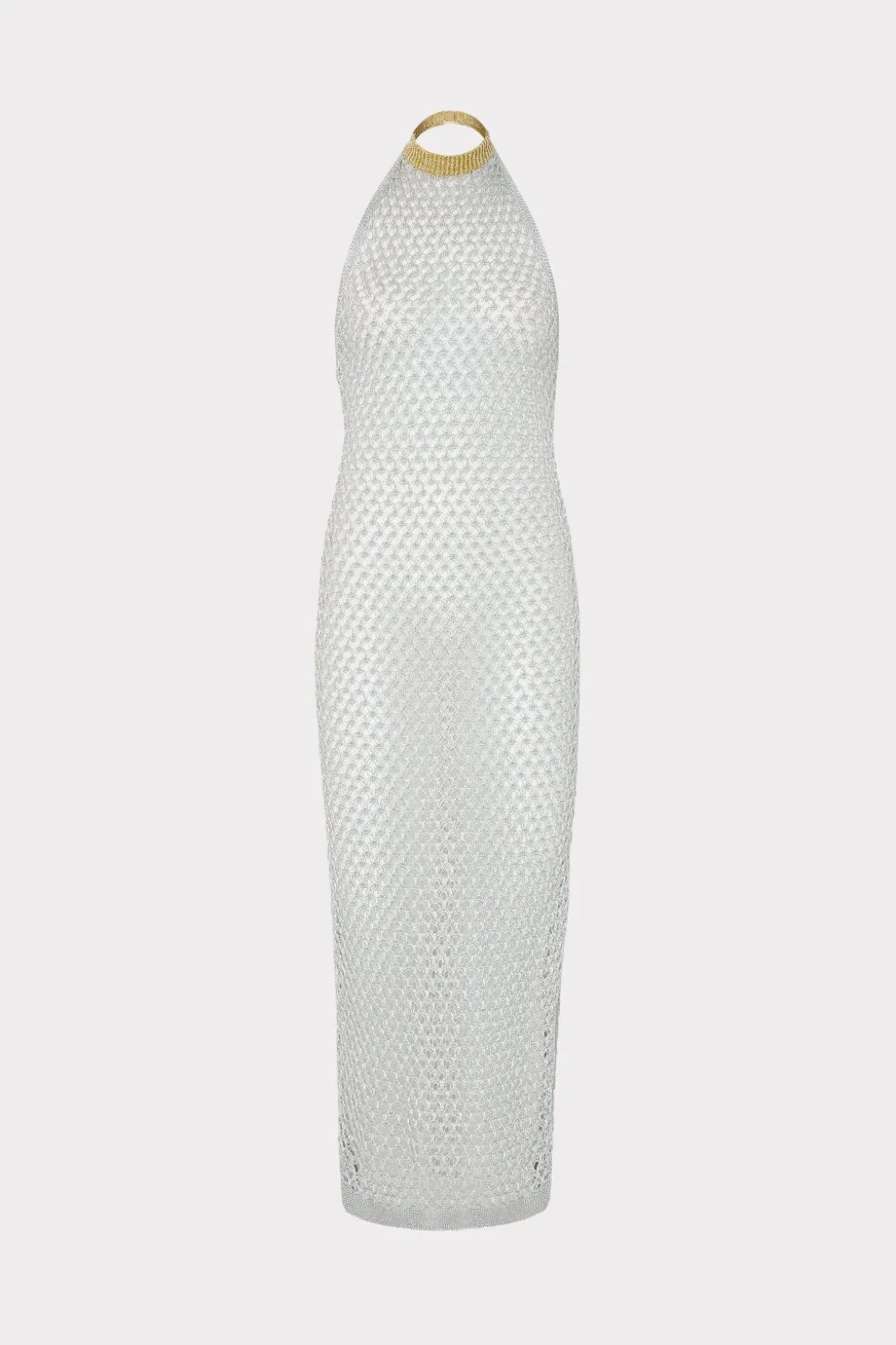 simone_metallic_halter_ne_0.webp Jumpsuits & Rompers-MILLY Simone Metallic Halter Neck Knit Dress Silver