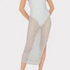Jumpsuits & Rompers-MILLY Simone Metallic Halter Neck Knit Dress Silver