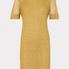 Sweaters & Knits-MILLY Sinclair Metallic Mesh Mini Dress Gold