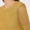 Sweaters & Knits-MILLY Sinclair Metallic Mesh Mini Dress Gold