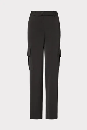 Pants-MILLY Skye Satin Cargo Pants Black