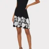 Jumpsuits & Rompers-MILLY Sleeveless Lace Trim Fit And Flare Dress Black/Ecru