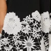 Day Dresses-MILLY Sleeveless Lace Trim Fit And Flare Dress Black/Ecru