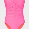solid_carvico_vita_ruched_0-1.webp Jumpsuits & Rompers-MILLY Solid Carvico Vita Ruched One Piece Pink