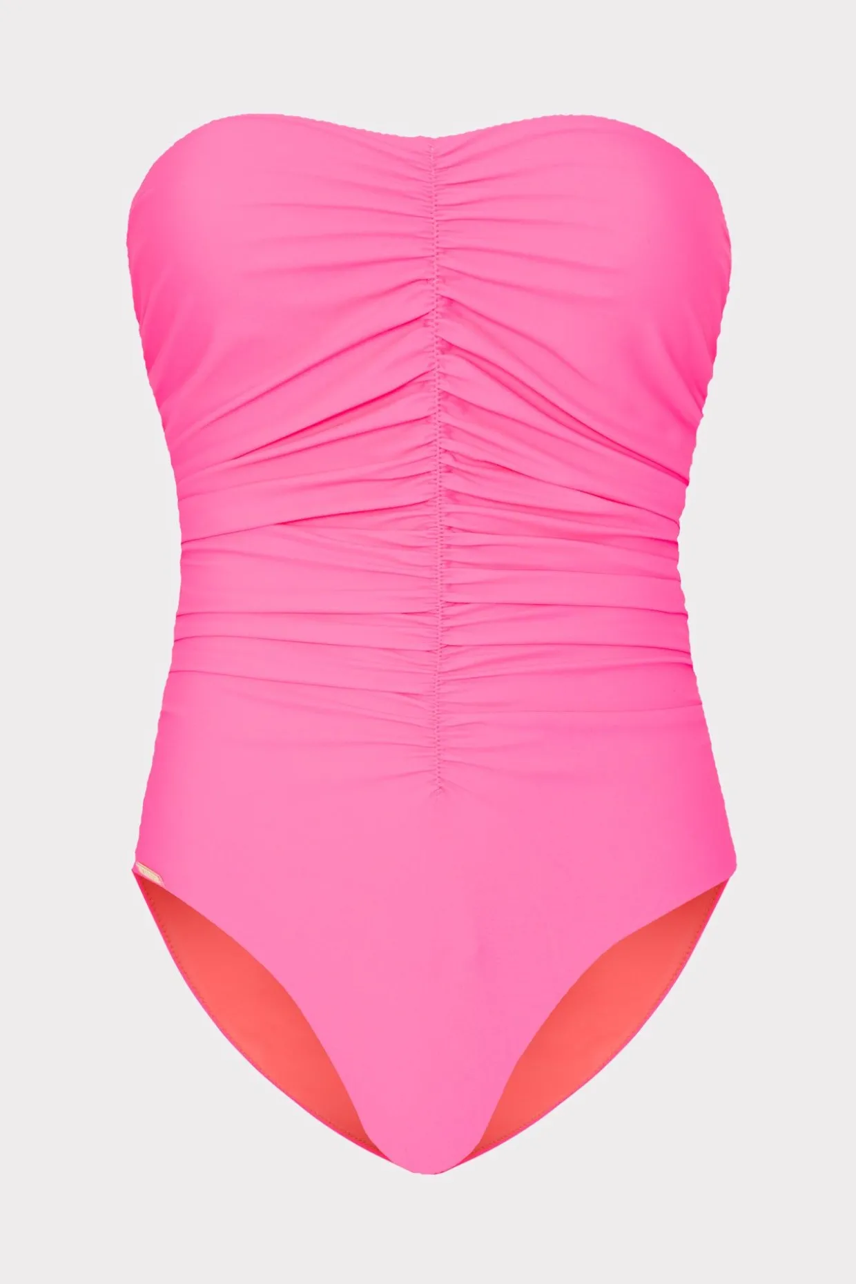 solid_carvico_vita_ruched_0.webp One Piece Swimsuits-MILLY Solid Carvico Vita Ruched One Piece Pink