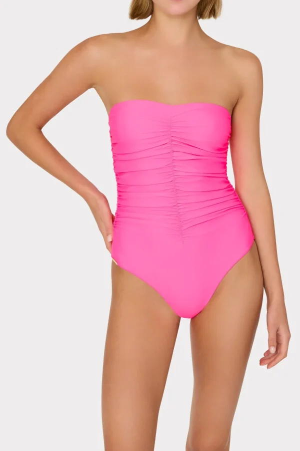 solid_carvico_vita_ruched_1-1.webp Jumpsuits & Rompers-MILLY Solid Carvico Vita Ruched One Piece Pink