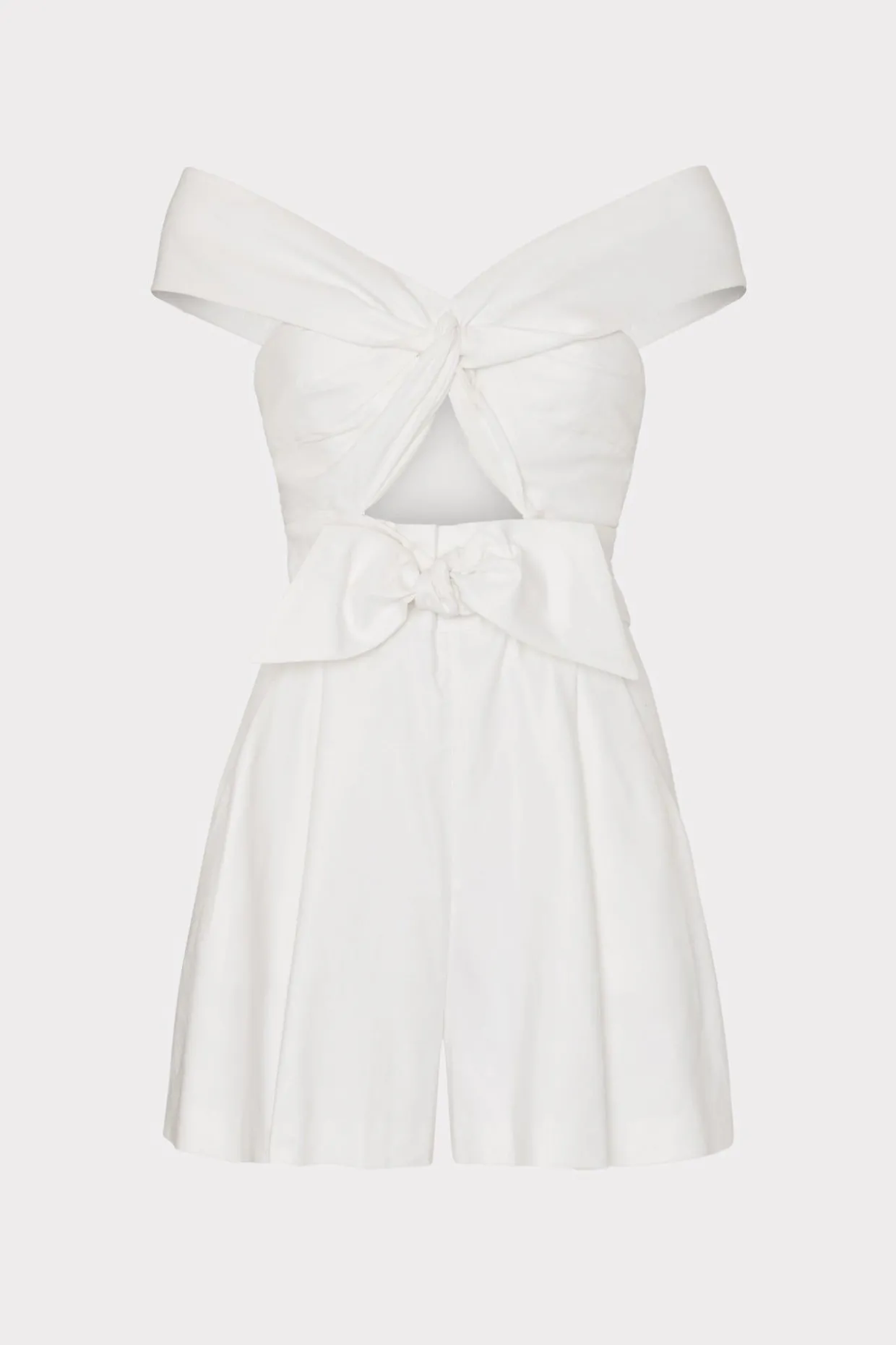 Jumpsuits & Rompers-MILLY Solid Linen Romper White