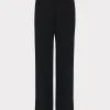 Pants-MILLY Soren Low-Rise Hammered Satin Pants Black