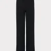 Pants-MILLY Soren Low-Rise Hammered Satin Pants Black
