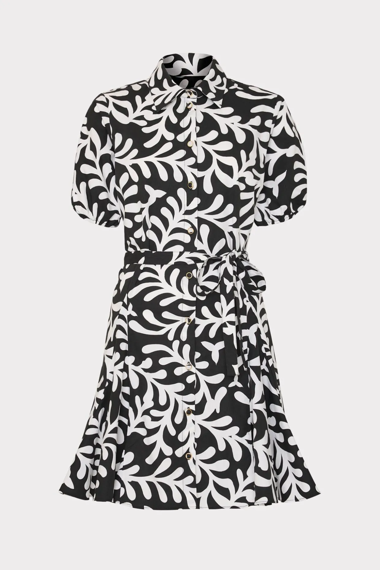 Jumpsuits & Rompers-MILLY Spanish Vine Poplin Mini Dress Black/White