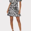 Mini Dresses-MILLY Spanish Vine Poplin Mini Dress Black/White