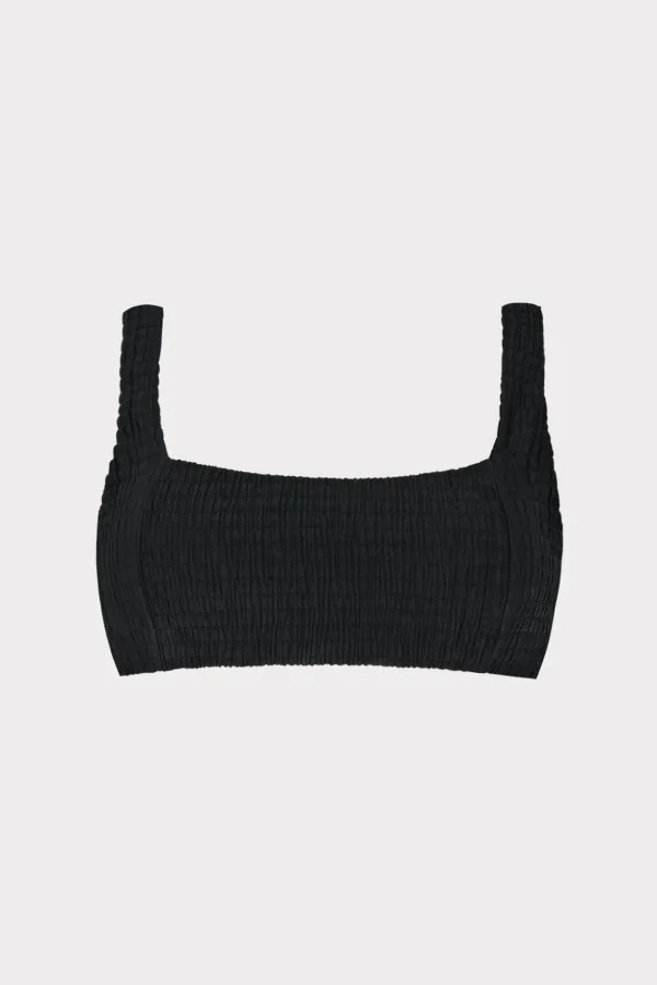 square_neck_bikini_top_wi_0.webp Jumpsuits & Rompers-MILLY Square Neck Bikini Top With Smocking Black