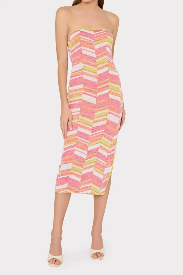 strapless_multicolor_chev_1-2.webp Sweaters & Knits-MILLY Strapless Multicolor Chevron Knit Dress Chartreuse Multi