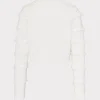Sweaters & Knits-MILLY Striped Fringe Sweater Ecru