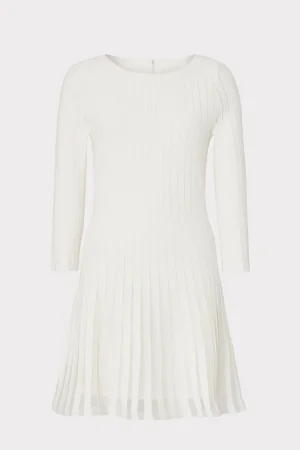 tabitha_sheer_godet_mini__0-10.webp White Dresses-MILLY Tabitha Sheer Godet Mini Dress Ecru