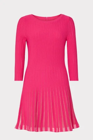 tabitha_sheer_godet_mini__0-11.webp Mini Dresses-MILLY Tabitha Sheer Godet Mini Dress Milly Pink