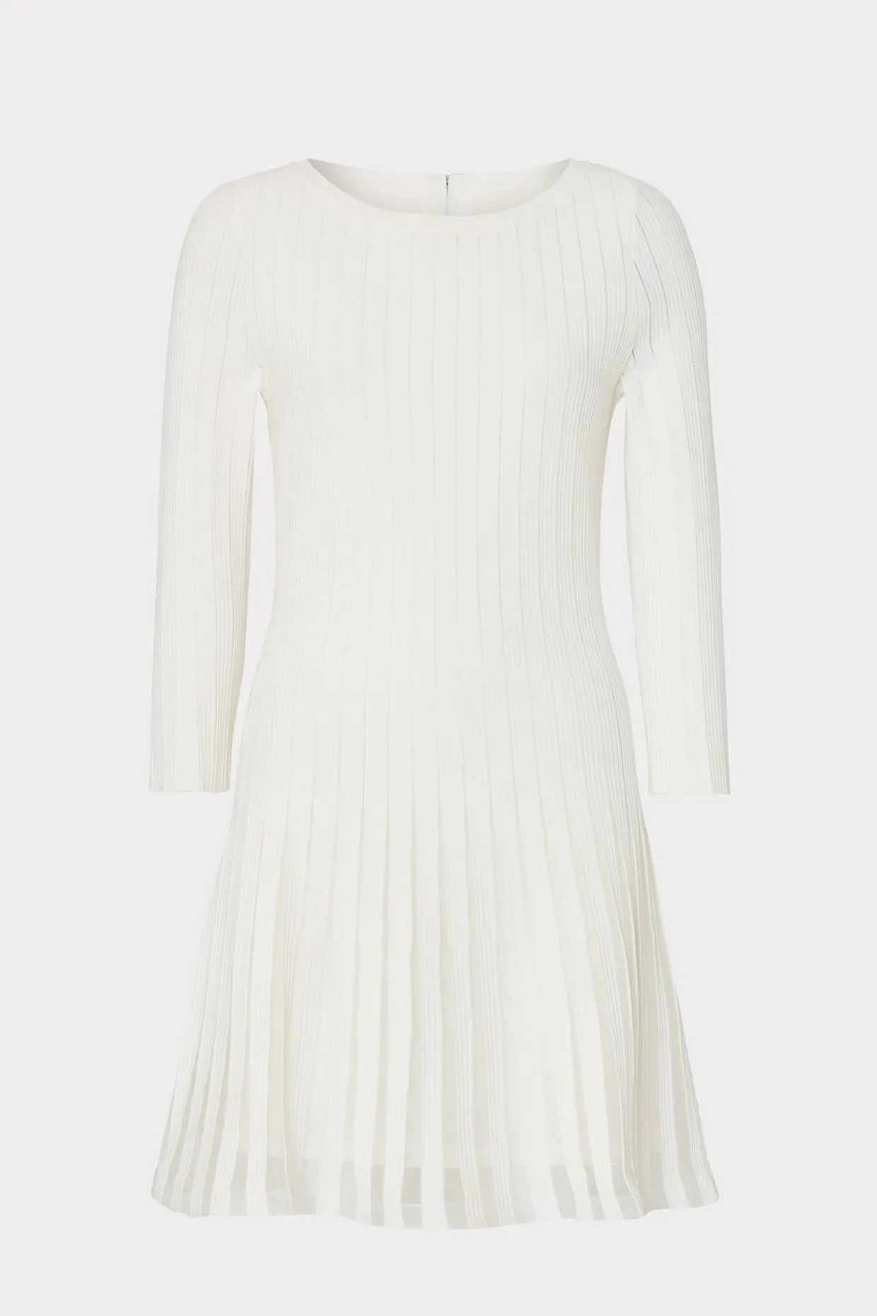 tabitha_sheer_godet_mini__0-3.webp Sweaters & Knits-MILLY Tabitha Sheer Godet Mini Dress Ecru