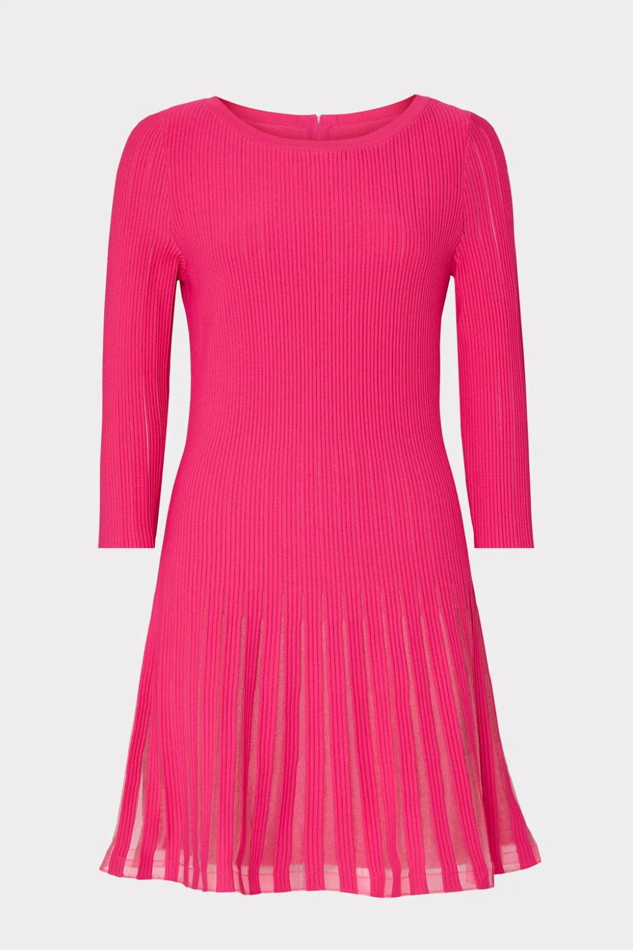 Sweaters & Knits-MILLY Tabitha Sheer Godet Mini Dress Milly Pink