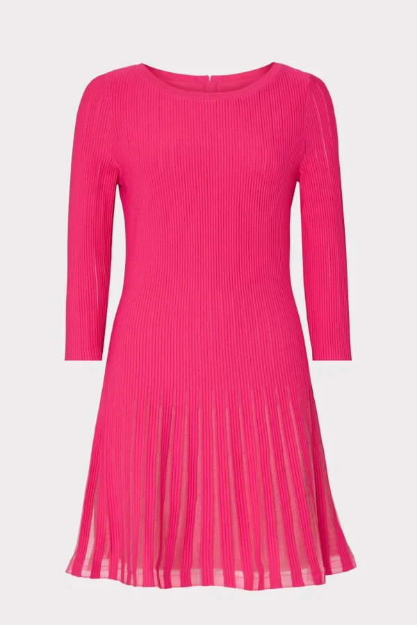 Pink Dresses-MILLY Tabitha Sheer Godet Mini Dress Milly Pink