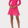 Knit Dresses-MILLY Tabitha Sheer Godet Mini Dress Milly Pink
