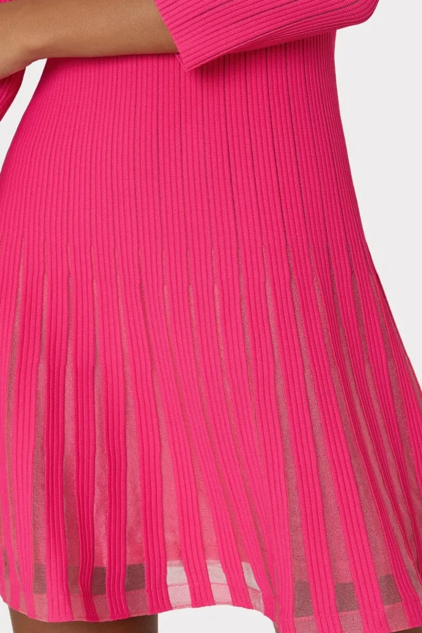 tabitha_sheer_godet_mini__2-1.webp Jumpsuits & Rompers-MILLY Tabitha Sheer Godet Mini Dress Milly Pink