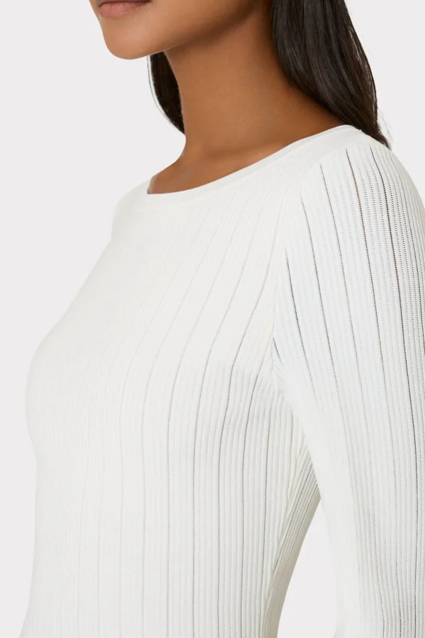 White Dresses-MILLY Tabitha Sheer Godet Mini Dress Ecru