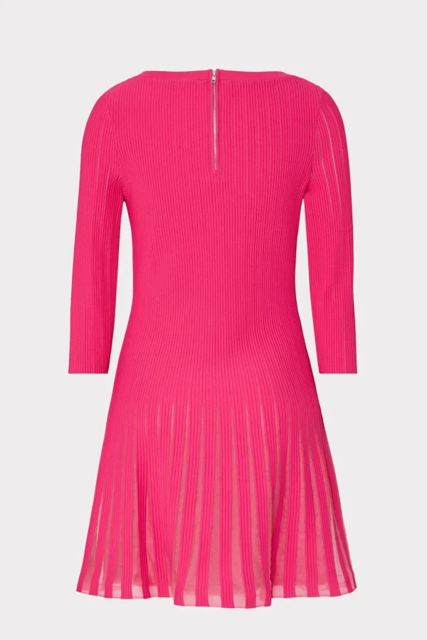 tabitha_sheer_godet_mini__3-1.webp Jumpsuits & Rompers-MILLY Tabitha Sheer Godet Mini Dress Milly Pink