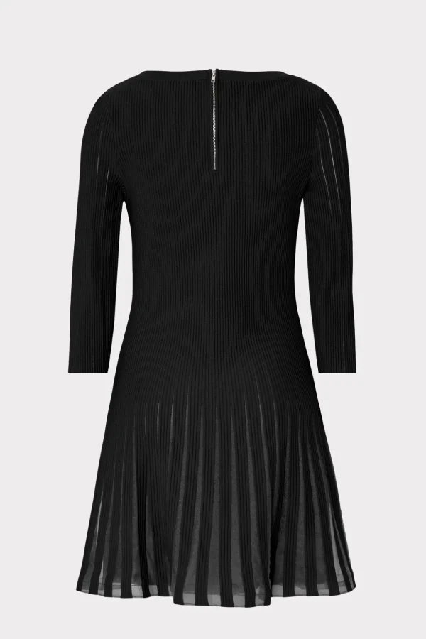 tabitha_sheer_godet_mini__3-2.webp Sweaters & Knits-MILLY Tabitha Sheer Godet Mini Dress Black
