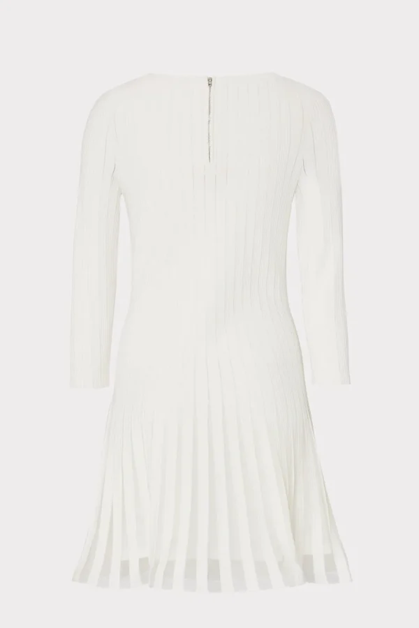 tabitha_sheer_godet_mini__3-5.webp Knit Dresses-MILLY Tabitha Sheer Godet Mini Dress Ecru