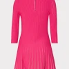 Knit Dresses-MILLY Tabitha Sheer Godet Mini Dress Milly Pink