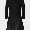 Knit Dresses-MILLY Tabitha Sheer Godet Mini Dress Black