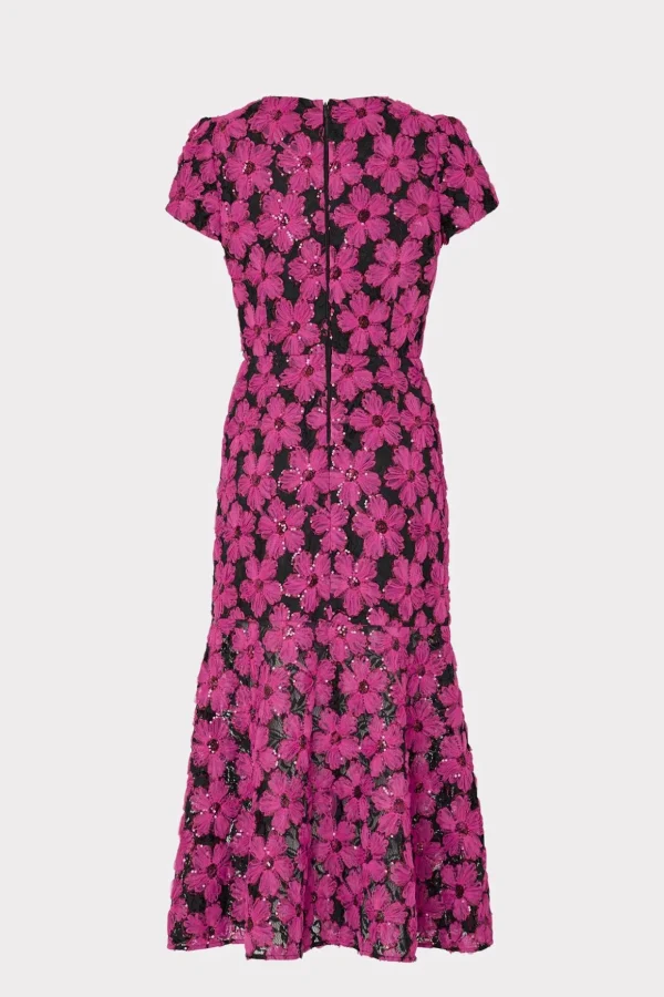 Jumpsuits & Rompers-MILLY Tahlia Tulle Embroidery Dress Pink/Black