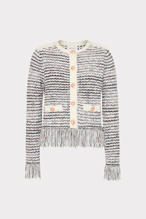 textured_fringe_cardigan__0-2.webp Sweaters & Knits-MILLY Textured Fringe Cardigan Jacket Ecru Multi
