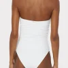 Jumpsuits & Rompers-MILLY Textured Ruched One Piece White