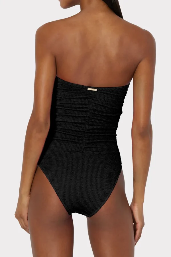 textured_ruched_one_piece_2-3.webp Jumpsuits & Rompers-MILLY Textured Ruched One Piece Black