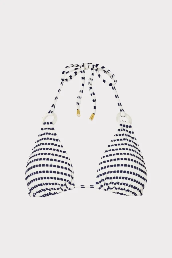 textured_stripe_ring_tria_0-1.webp Jumpsuits & Rompers-MILLY Textured Stripe Ring Triangle Bikini Top Navy
