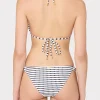 Bikinis-MILLY Textured Stripe Ring Triangle Bikini Top Navy