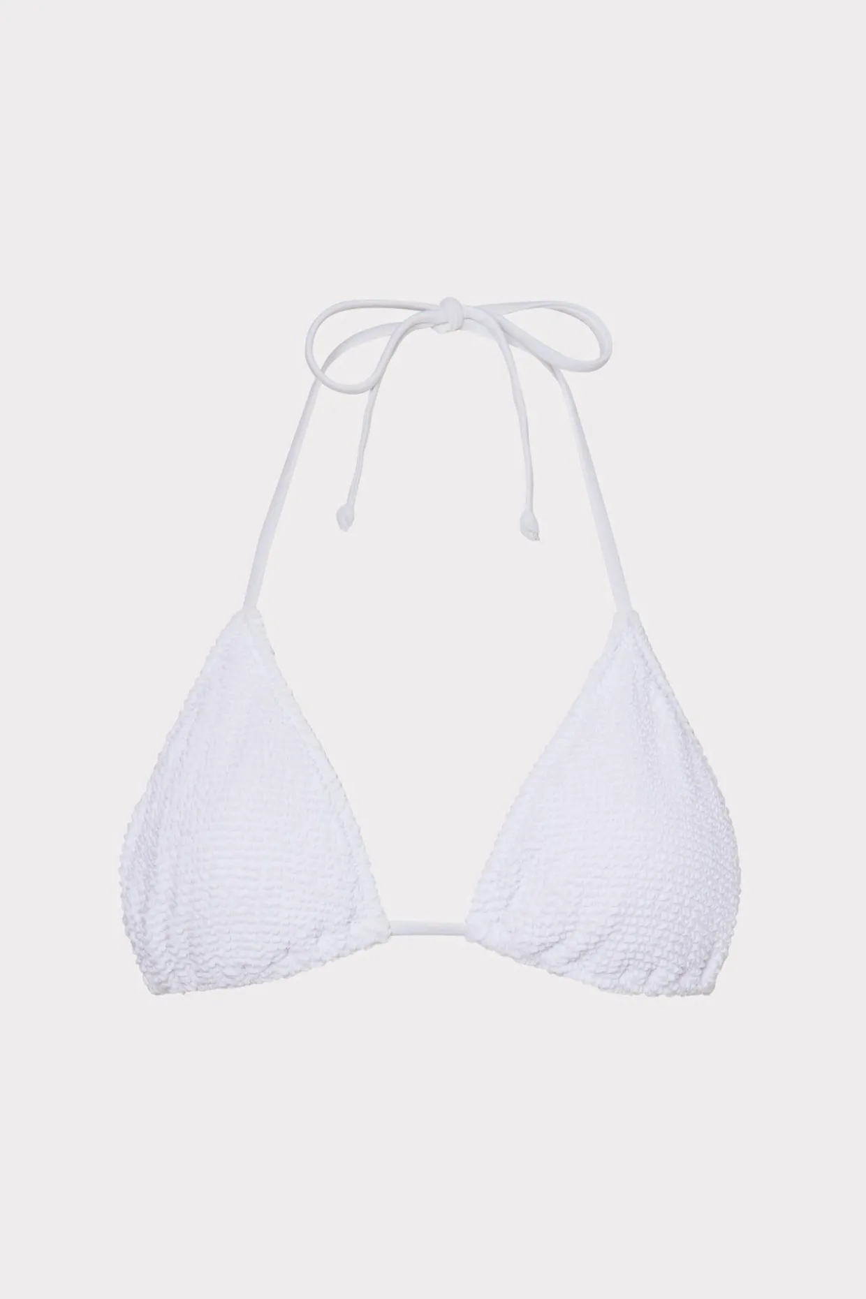 Jumpsuits & Rompers-MILLY Textured Triangle Bikini Top White