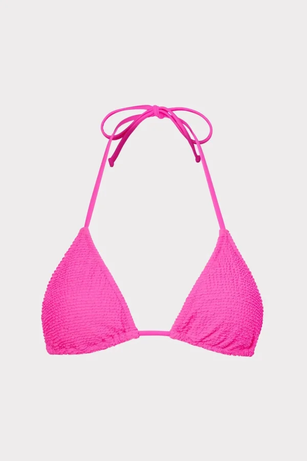 textured_triangle_bikini__0-2.webp Jumpsuits & Rompers-MILLY Textured Triangle Bikini Top Neon Pink