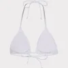Jumpsuits & Rompers-MILLY Textured Triangle Bikini Top White