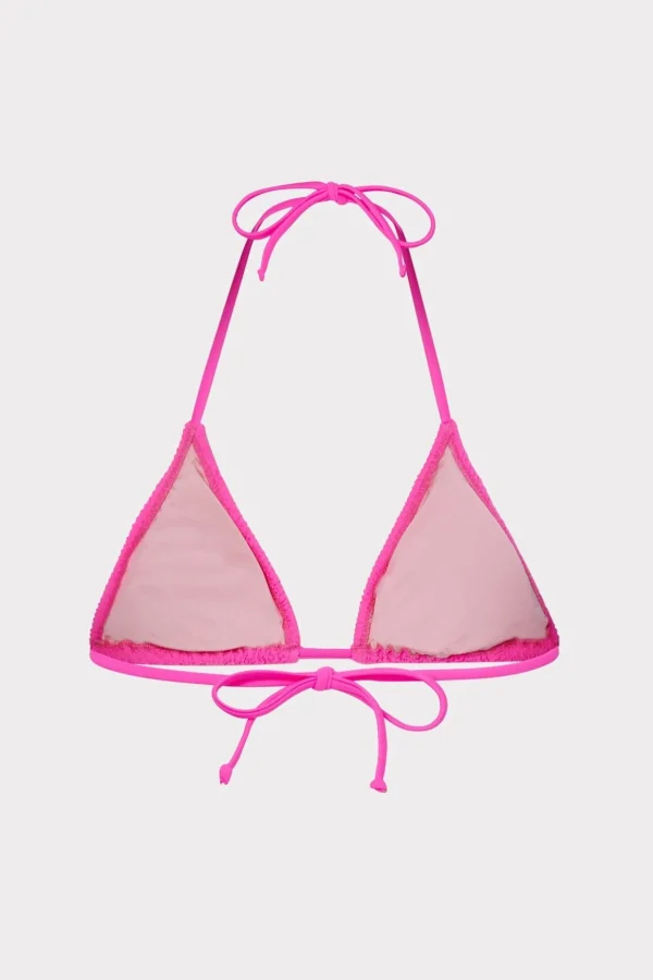 textured_triangle_bikini__3-2.webp Jumpsuits & Rompers-MILLY Textured Triangle Bikini Top Neon Pink