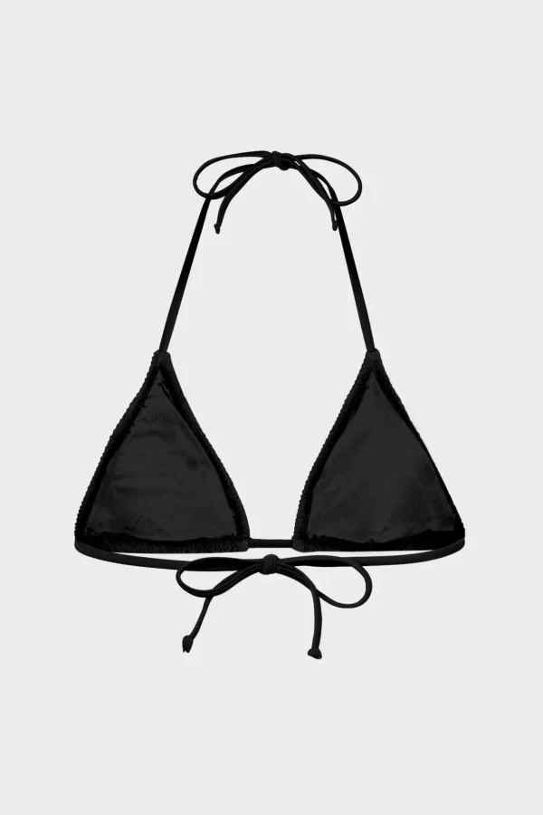textured_triangle_bikini__3.webp Jumpsuits & Rompers-MILLY Textured Triangle Bikini Top Black