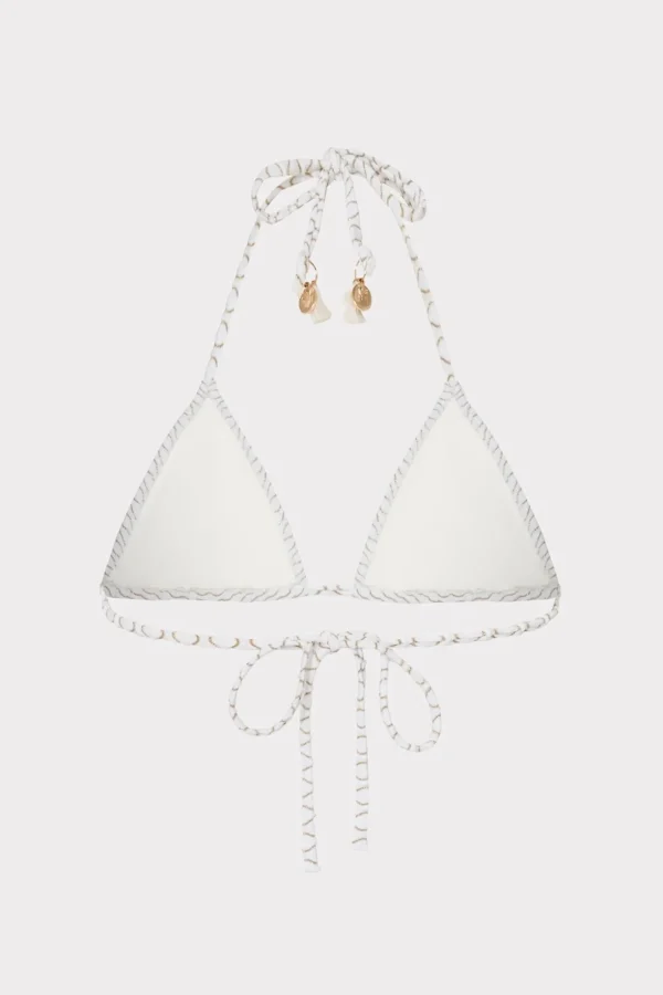 Bikinis-MILLY Textured Waves Triangle Bikini Top White